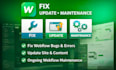 fix webflow bugs, update your site, and provide ongoing webflow maintenance