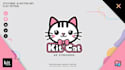 do cute cat kawaii logo for vtuber and streamer