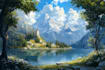 digitally paint fantasy landscape