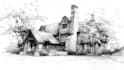 make house sketch, exterior architectural illustration