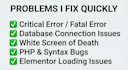 fix wordpress critical error or PHP bug within 60 minutes