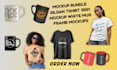 supply 2000 mockup bundle gildan tshirt 3001 mockup white mug frame mockups