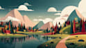 draw professional vector landscape illustration