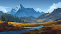 draw professional vector landscape illustration