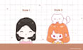 illustrate half body chibi art