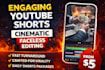 edit youtube shorts with cinematic visuals, sound design and hooks