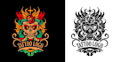 create a traditional tattoo logo design