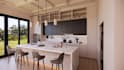 photo realistic modern 3d kitchen design with enscape