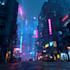 create cyberpunk city style art for any project