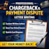 write a bank chargeback or payment dispute letter