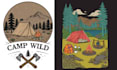 create custom camping illustration for t shirt design