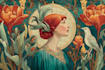 create illustrations in art nouveau style