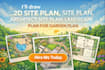 draw 2d site plan, site plan, architect site plan,landscape plan for garden plan