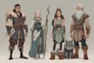 draw a fantasy dnd party character illustration