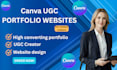 design canva website ugc portfolio, canva landing page redesign canva portfolio