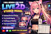 create anime pngtuber or live2d vtuber model commission, twitch, youtube