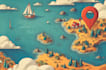 draw a custom map illustration, destination wedding map
