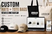 set up custom hat and tote bag store with apliiq