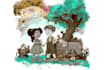 create cute children book illustration with animals