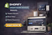 do shopify store design, shopify smart home devices website, shopify redesign