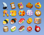 casual game icons and objects for mobile games
