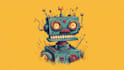 design creative robot head mascot logo