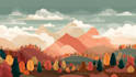 draw a flat vector landscape illustration