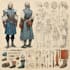 desing unique fantasy character sheets with prop and outfits