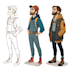 digital ilustration, character design, sketches