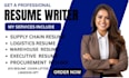 write ats supply chain, warehouse, procurement, logistics and executive resume