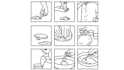 do step by step instruction manual design and line art illustration
