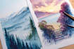 draw original watercolor landscape or architecture art
