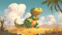 create design a dinosaur cartoon illustration art