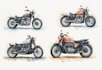 create watercolor motorcycle illustrations