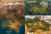 create a unique fantasy land map in a hand drawn style