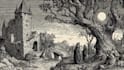 do a medieval woodcut gothic etching illustration