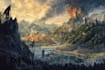 do fantasy background and landscape