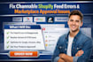 fix channable shopify feed errors variant issues marketplace approval problem