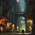 design cyberpunk futuristic city illustration