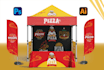 design canopy tent, table cover, and feather flag design
