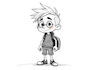 draw a cartoon character in a funny sketch