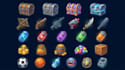 design 2d game icon hand drawn game asset, hand paint skill item, objects, props