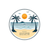 design travel, summer holidays, and beach enjoying logo