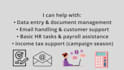provide remote administrative and HR support