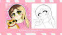 draw a cute chibi illustration of you and your cat