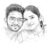 illustrate a romantic family couple portrait