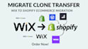 migrate clone copy wix to shopify redesign wordpress woocomerce to shopify store