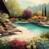 design landscape, backyard, garden, pool, deck and terrace
