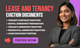 draft lease and tenancy agreement, rental and eviction documents