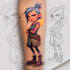 create unique newschool, cartoony tattoo design